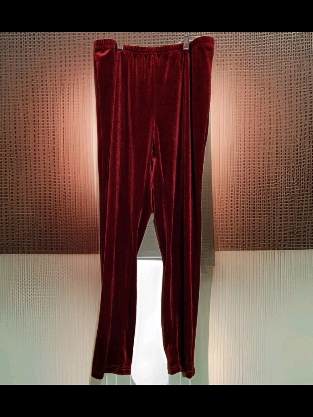 Plus Size Womens Glam Rich red velvet pants High Stretch Sz 1xl